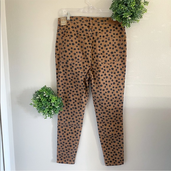 Madewell brown/black polka dot high rise skinnies - Picture 6 of 7